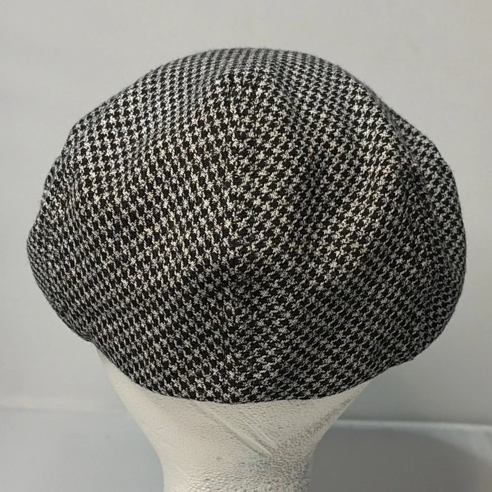 Brixton Hooligan Flat Cap Black White Houndstooth Wool Blend Newsboy Hat OS